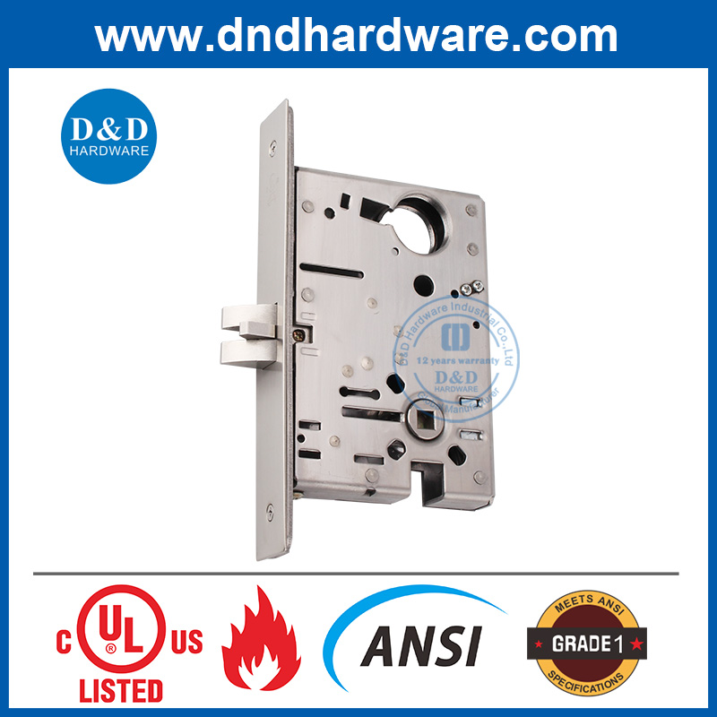 UL ANSI Grade 1 Stainless Steel 304 Passage Door Mortise Lock-DDAL01 F01