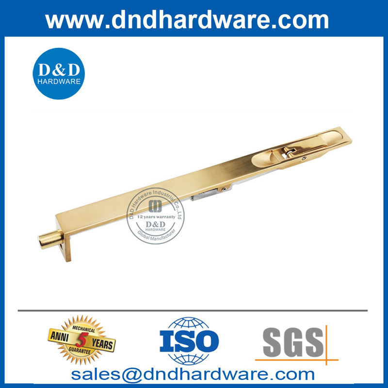 Simple Design Brass Double Door Lever Action Flush Bolt-DDDB004