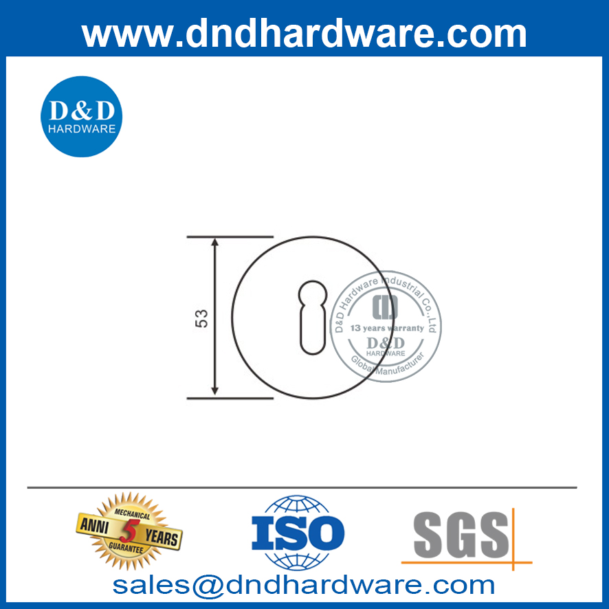 Stainless Steel Round Type Cylinder Door Escutcheon for External Door-DDES006