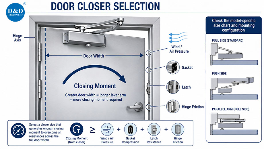 Door Size, Mass and Required Closing Moment Door Size, Mass and Required Closing Moment