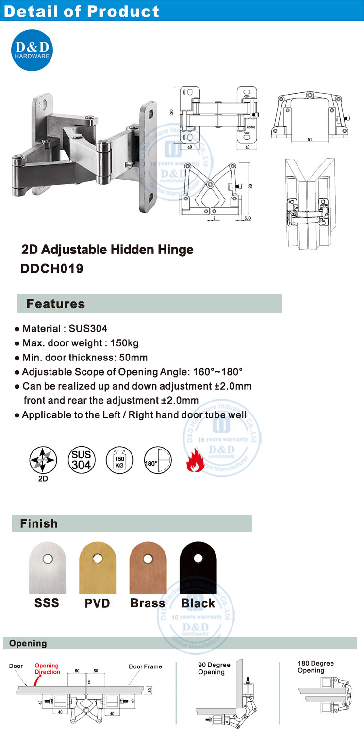 2D Concealed Hinge 2D Concealed Hinge