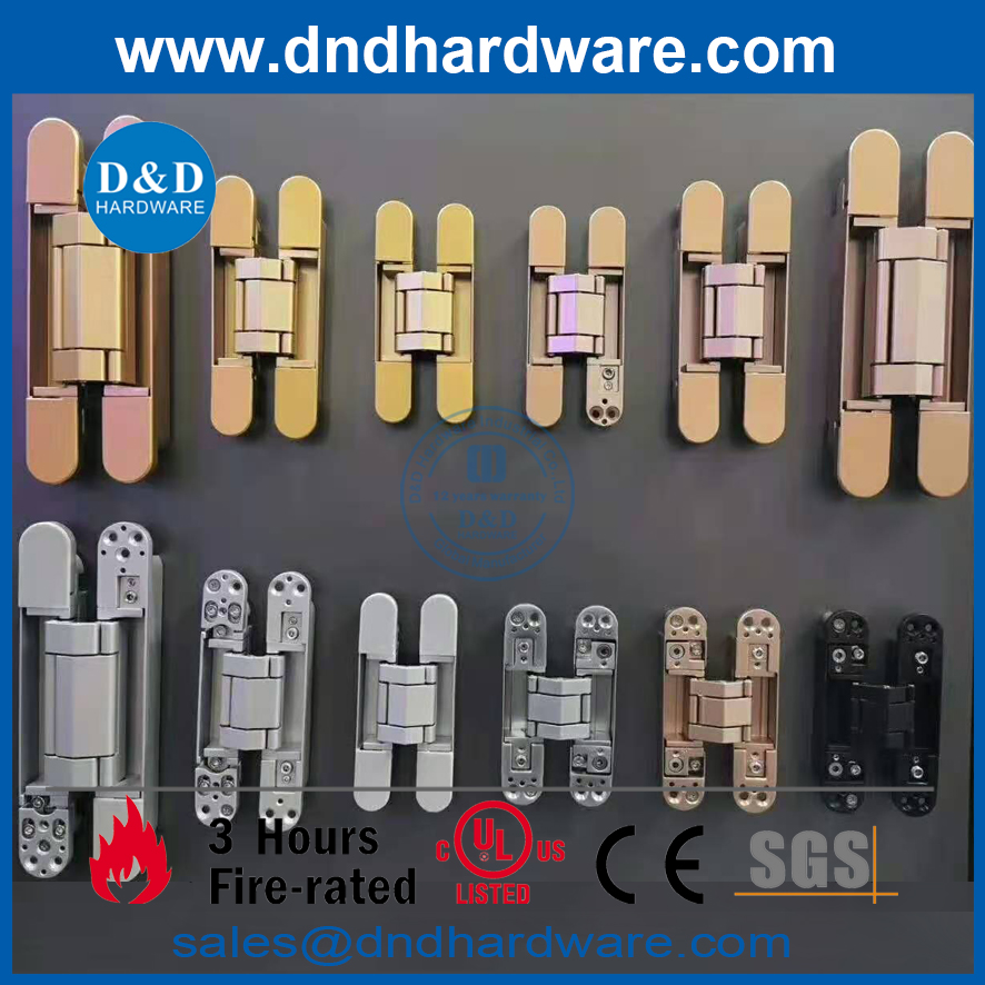 Heavy Duty Zinc Alloy Silver 3D Concealed Hinge for Exterior Door-DDCH008-G120
