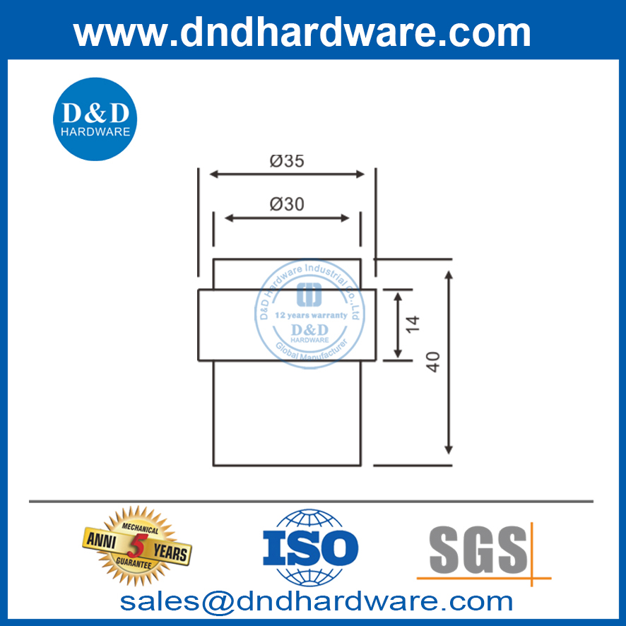 Stainless Steel Rubber Decorative Floor Door Stops-DDDS010