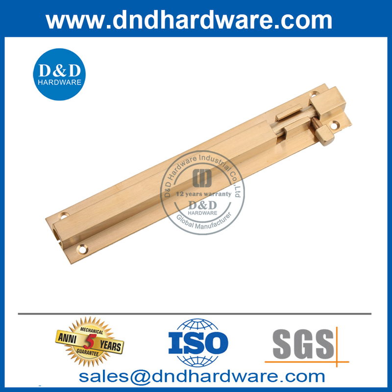 Satin PVD Security Brass Tower Bolt Lock Hardware for Doors-DDDB016