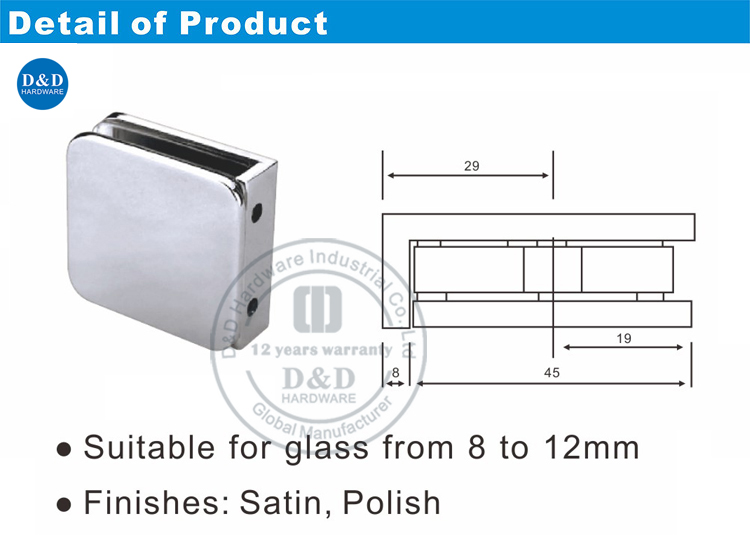 clamps for shower glass
