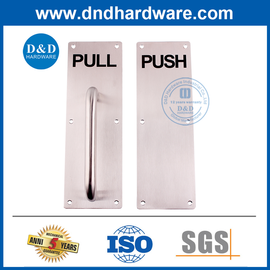 China Supplier Stainless Steel Pull and Push Handle on Plate-DDPH024