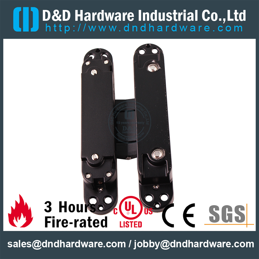 180 degree Black Sanding lid heavy duty 3D Adjustable Concealed Hinge for metal door-DDCH008-G40
