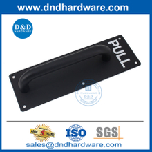 Black Finish Stainless Steel Pull Handle with Plate for Wooden Door-DDPH023