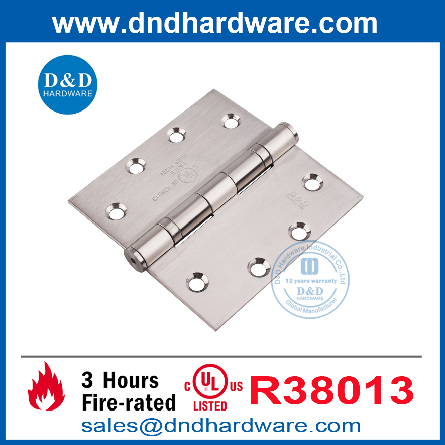 4.5 Inch SUS316 UL 10C Mortise Door Hinge for Internal Fire Door-DDSS002-FR-4.5x4.5x3.0