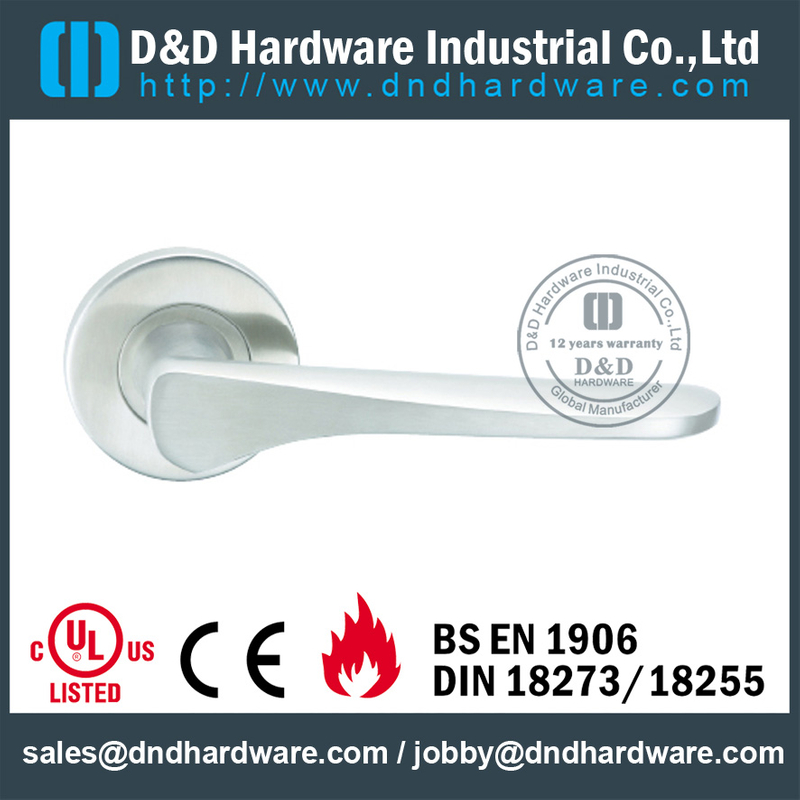 Cast Solid Stainless Steel Lever Handle for Commercial Doors-DDSH072