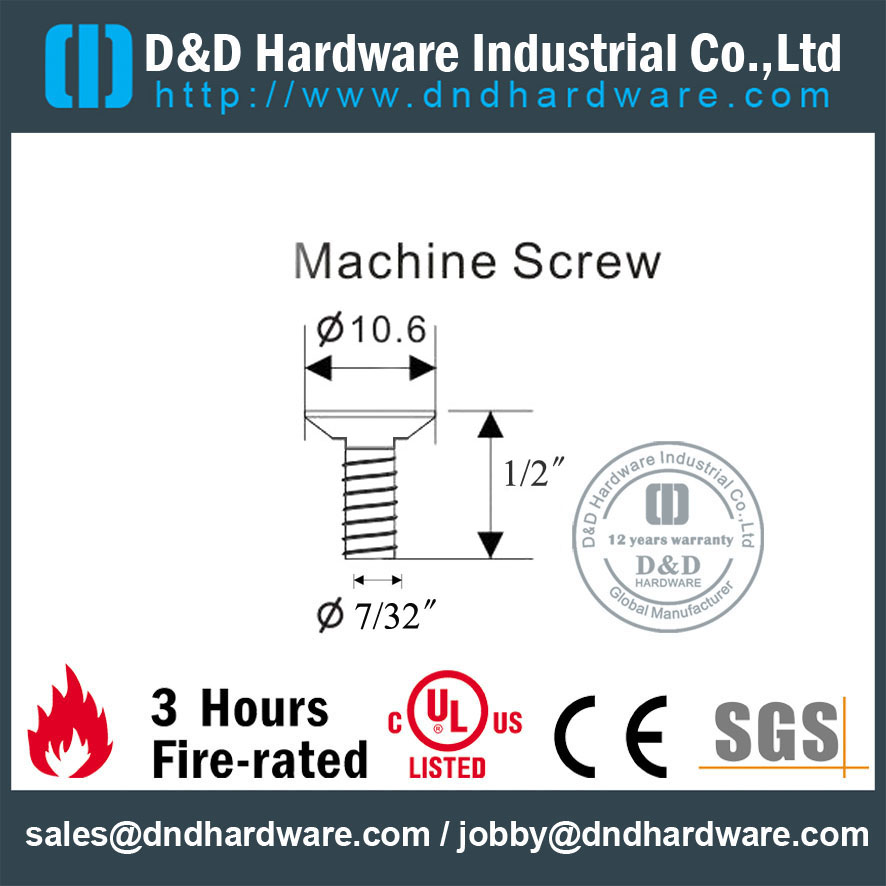 SS304 ANSI machine screw for Door Hinge & Metal Door & Frame- DDSR001