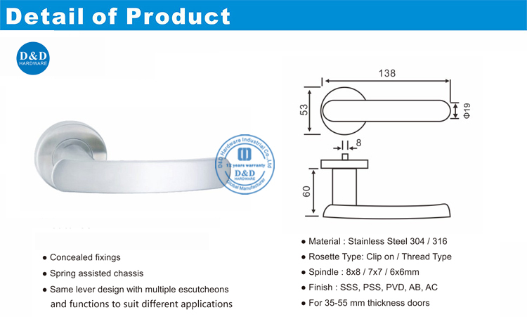 Stainless Steel Door Handle-DDSH010-D&D Hardware