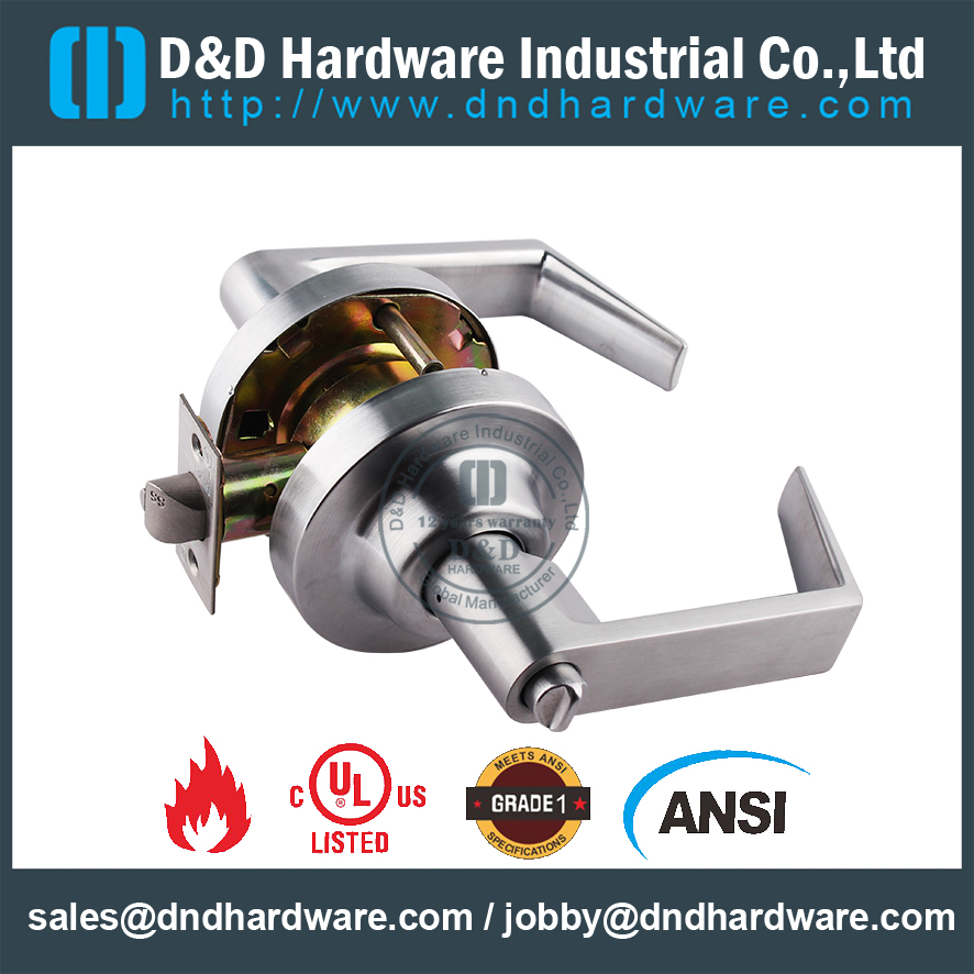 ANSI Durable Zinc Alloy and Stainless Steel Fire Rated Tubular Lock-Set for Entrance door-DDLK009