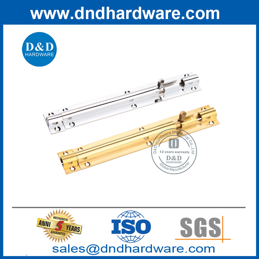 Satin PVD Security Brass Tower Bolt Lock Hardware for Doors-DDDB016