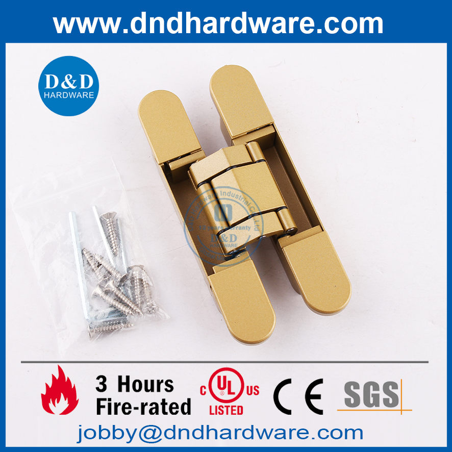 180 degree heavy duty Golden 3D Adjustable concealed Hinge for wooden door