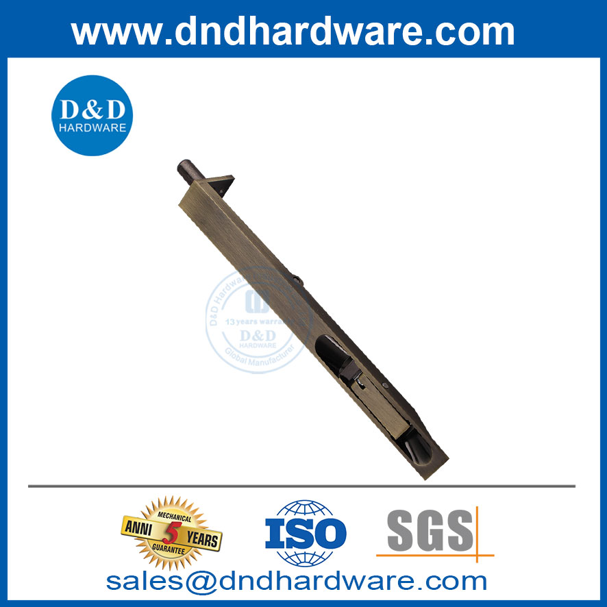 Heavy Duty 8 Inch Grade SS304 Antique Brass Concealed F Type Flush Bolt-DDDB001