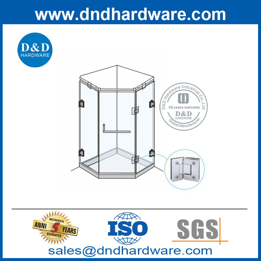 135 Degree Stainless Steel Types of Frameless Glass Door Hinges-DDGH003