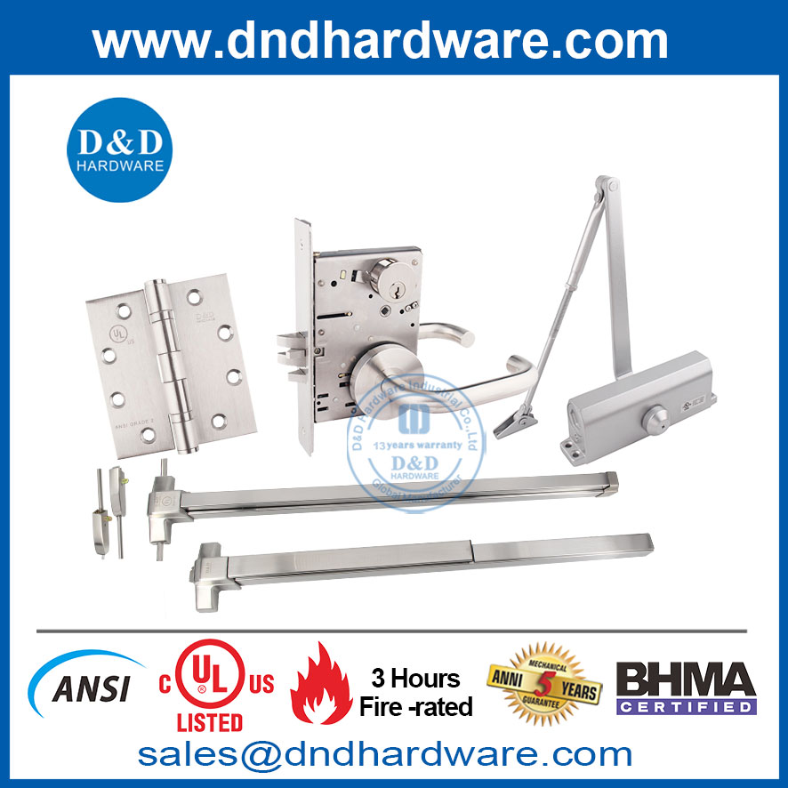 Heavy Duty Non Removable Pin UL Stainless Steel Door Hinge-DDSS004-FR-4.5X4.5X4.6