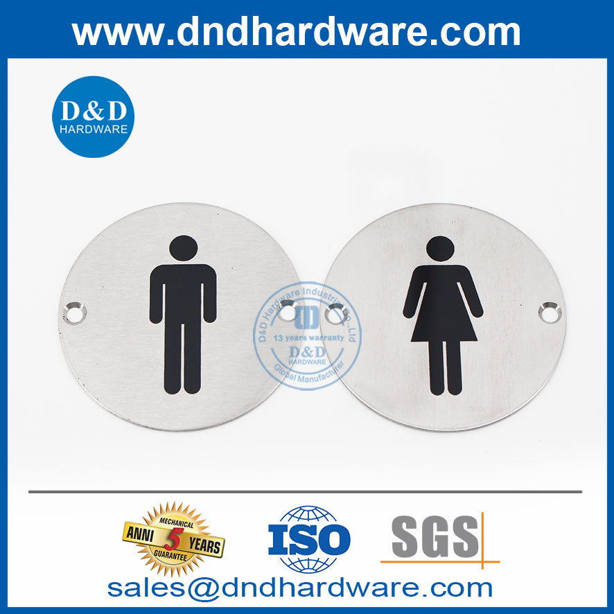 SS304 Female Washroom Door Sign Plate with Modern Design-DDSP002