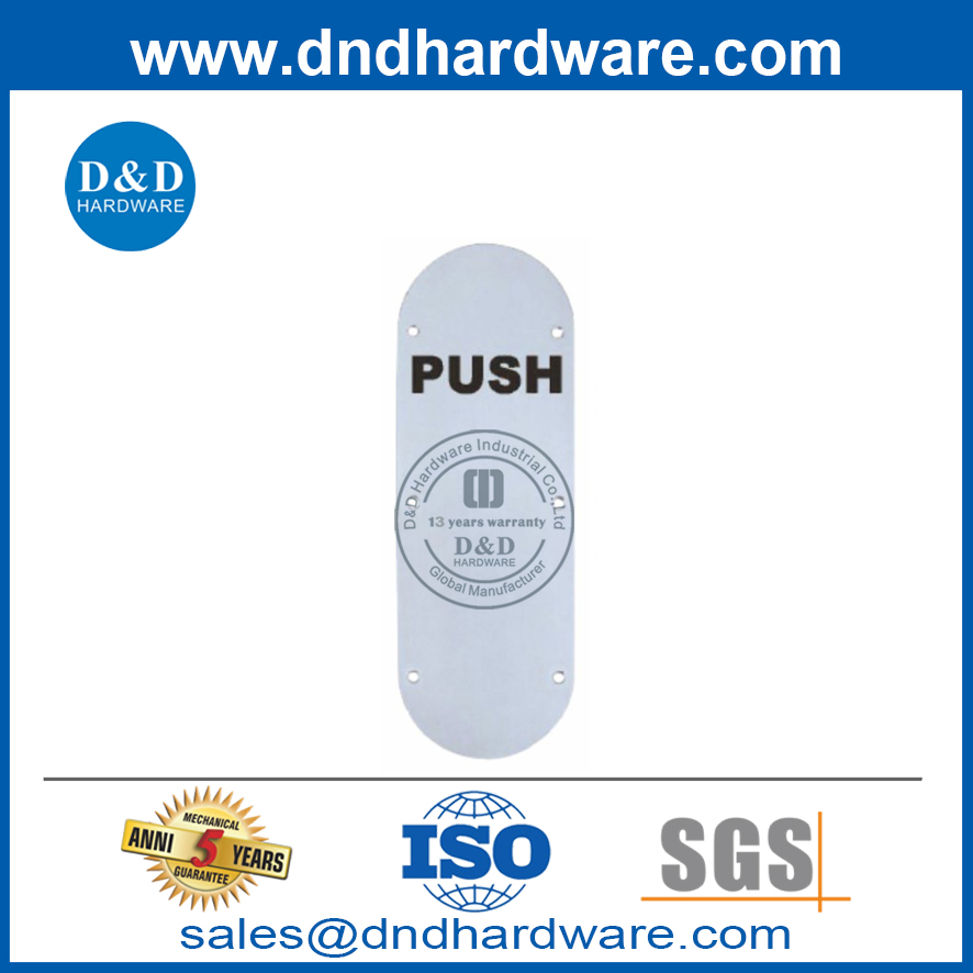 Hot Selling AISI 304 Material Push Plate for External Door-DDSP011