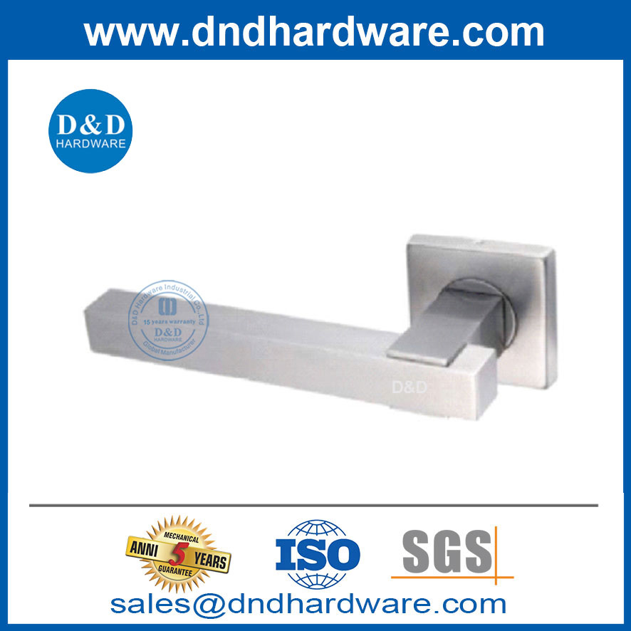 Simple Design Stainless Steel Square Hollow Tube Lever Door Handle-DDTH048