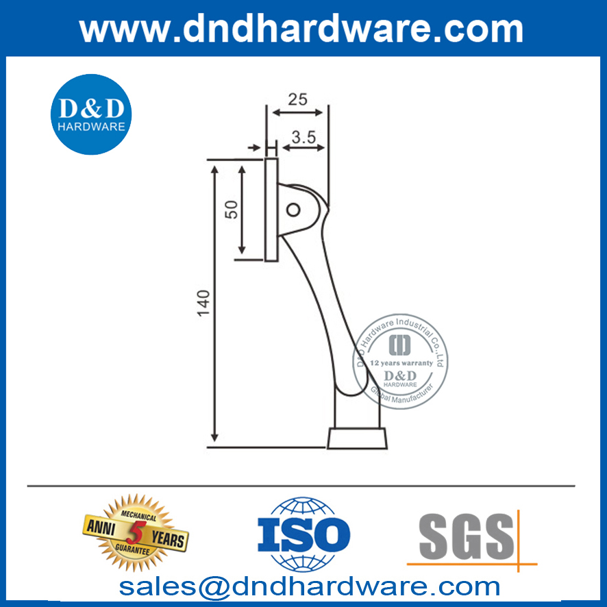 China Factory Safety Zinc Alloy Door Mounted Door Stop Holder-DDDS022