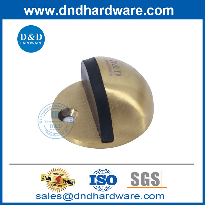 Moden Satin Brass Stainless Steel Floor Metal Door Stop-DDDS001