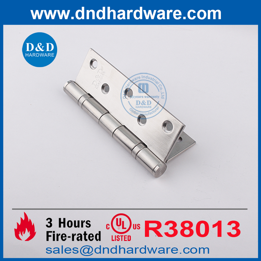 SS304 Metal Door Hinge UL Listed Fire Rated Satin Nickel Door Hinges-DDSS005-FR-5X3.5X3