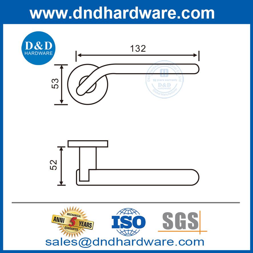 Interior Door Handle Stainless Steel Metal Main Door Handles-DDSH040