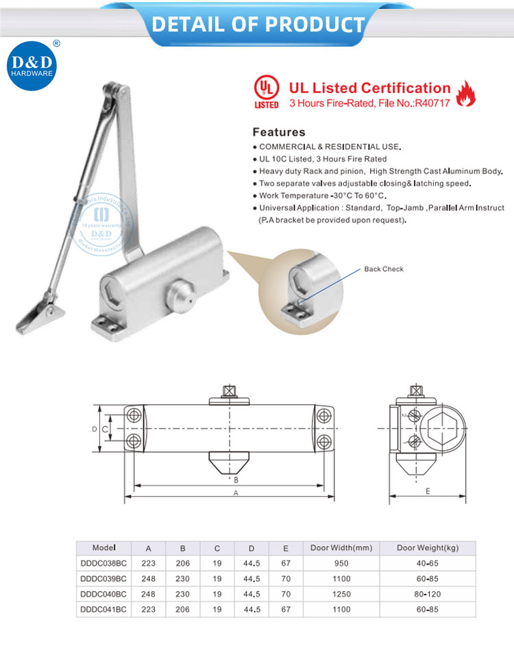 Backcheck Outdoor Door Closer Backcheck Outdoor Door Closer