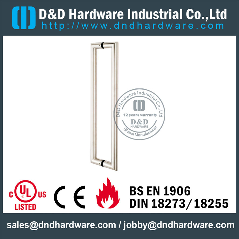 Stainless Steel 316 Tube Mitred Pull Handle for Double Entry Glass Door -DDPH002
