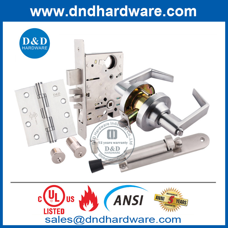 UL ANSI Grade 1 SS304 Fire Rated Mortise Wooden Door Lock-DDAL20 F20