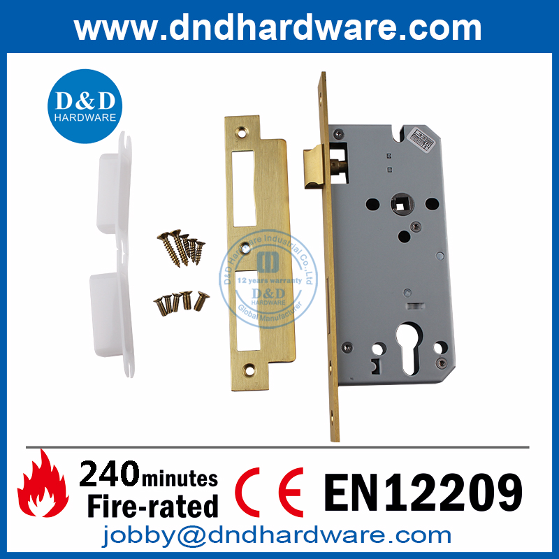 SS304 CE Stain finish Fire Rated 3Hours door lock for Building Door-DDML009