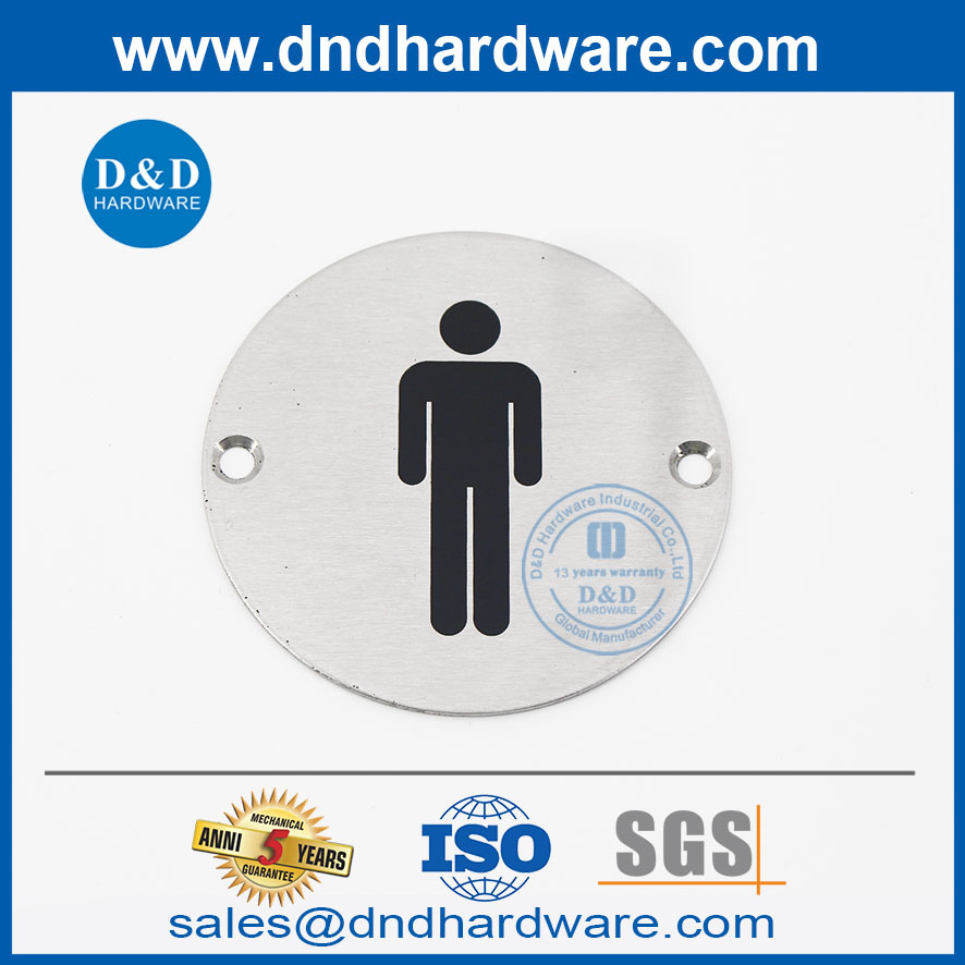 Stainless Steel Male Washroom Toilet Door Sign Plate-DDSP001