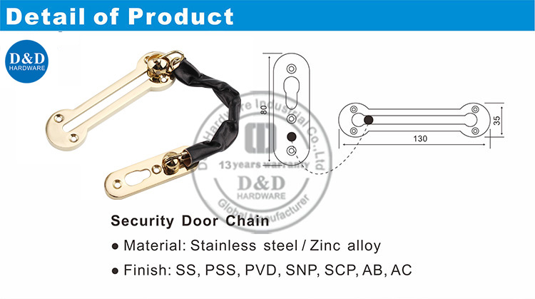 Polish Brass Door Chain-DDDG003