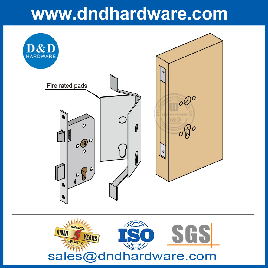 Fire Rated Intumescent Pads Full Gasket Mortise Lock Protection Kits-DDIG002