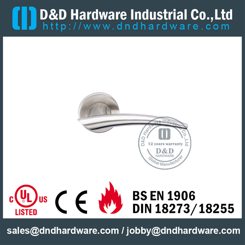 SUS304 Safety Cast Solid Lever Handle for Entry Metal Doors-DDSH043