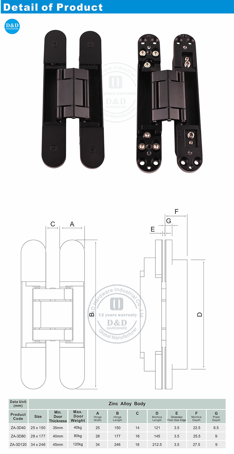 Black Concealed Hinge-D&D Hardware