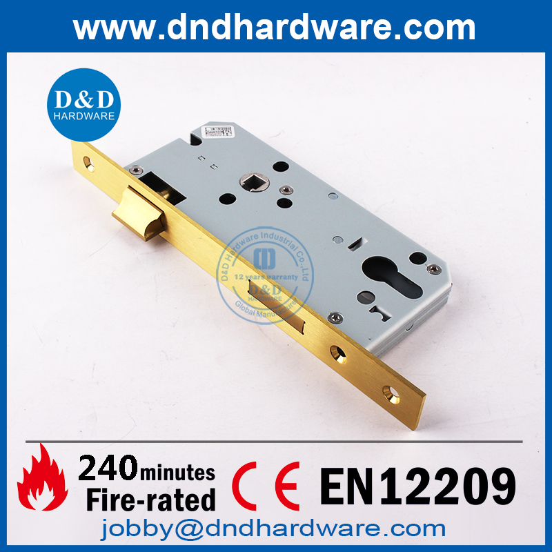SS304 CE Stain finish Fire Rated 3Hours door lock for Building Door-DDML009