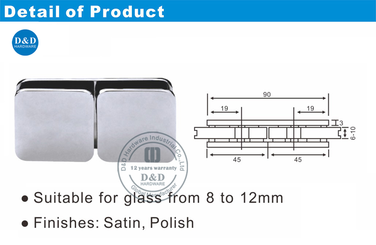 Stainless Steel Glass Door Clip