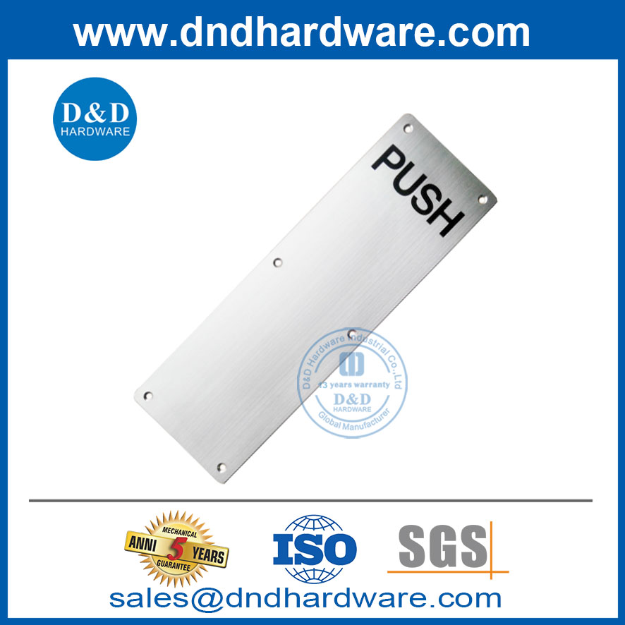 High Quality Stainless Steel Push Plate for Outside Wooden Door-DDSP005