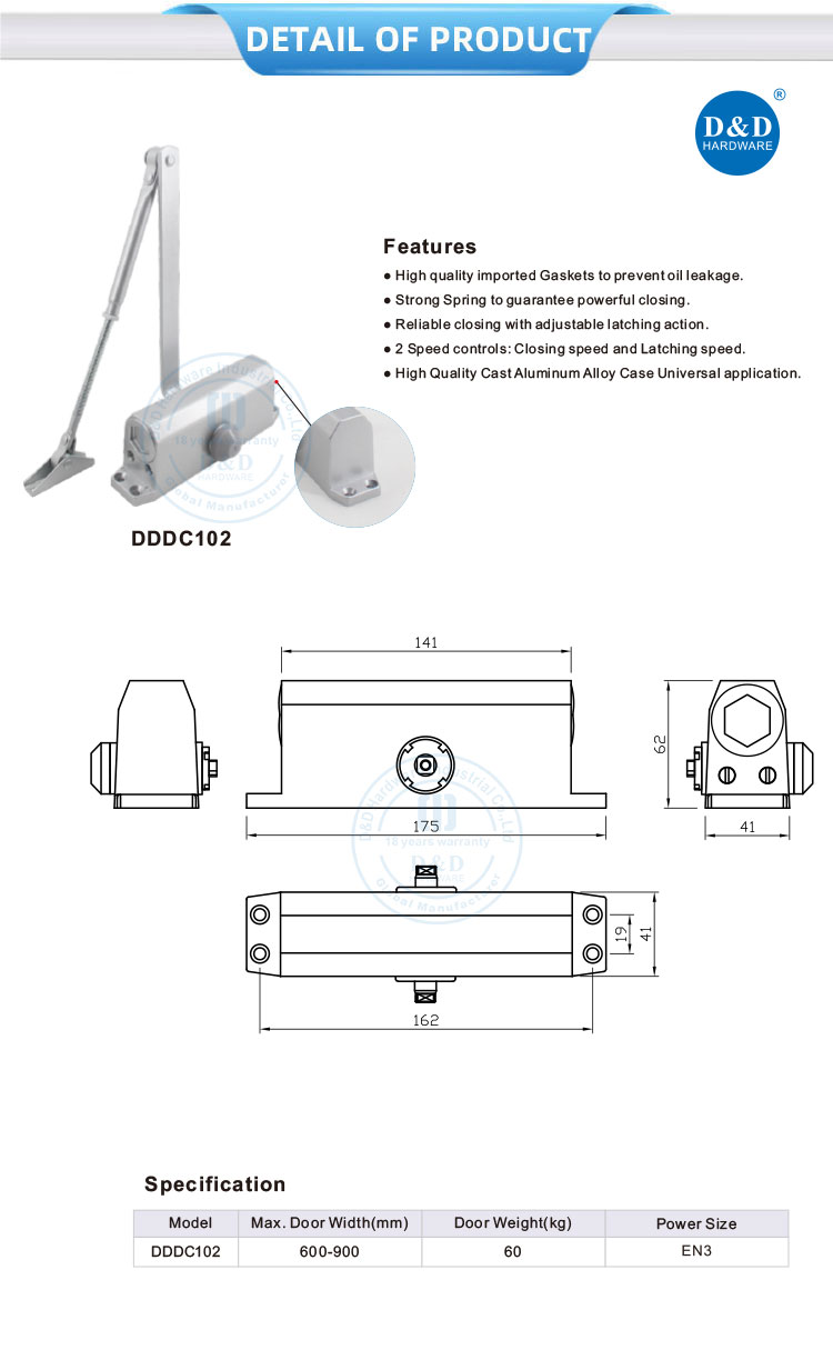 Surface-Mounted Hydraulic Door Closer Surface-Mounted Hydraulic Door Closer