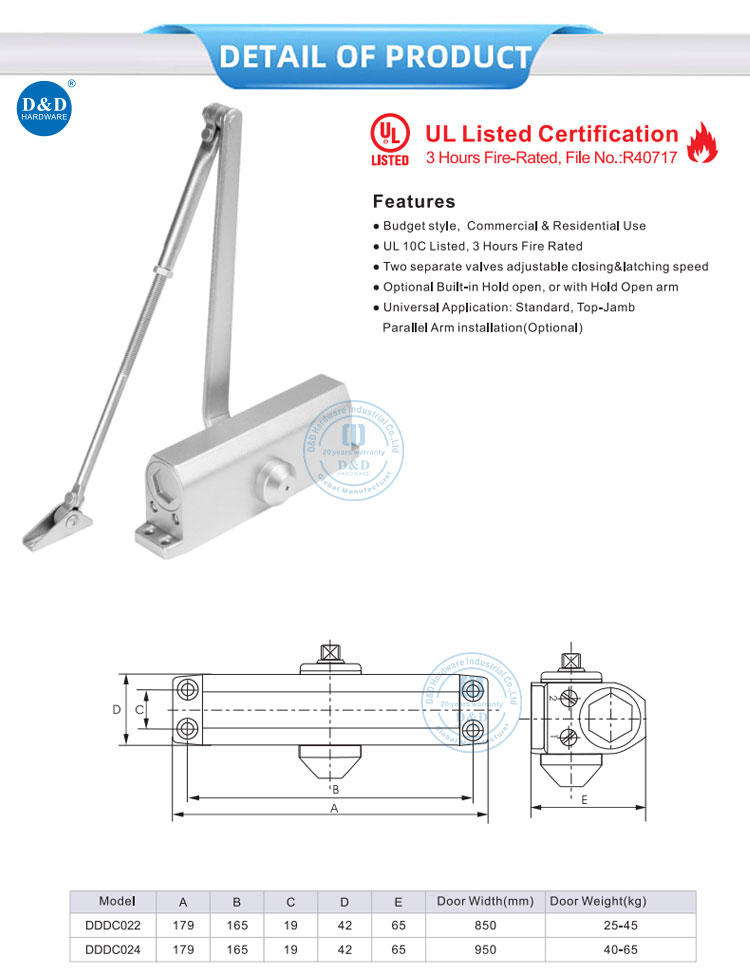 Door Closer for Exterior Door Door Closer for Exterior Door