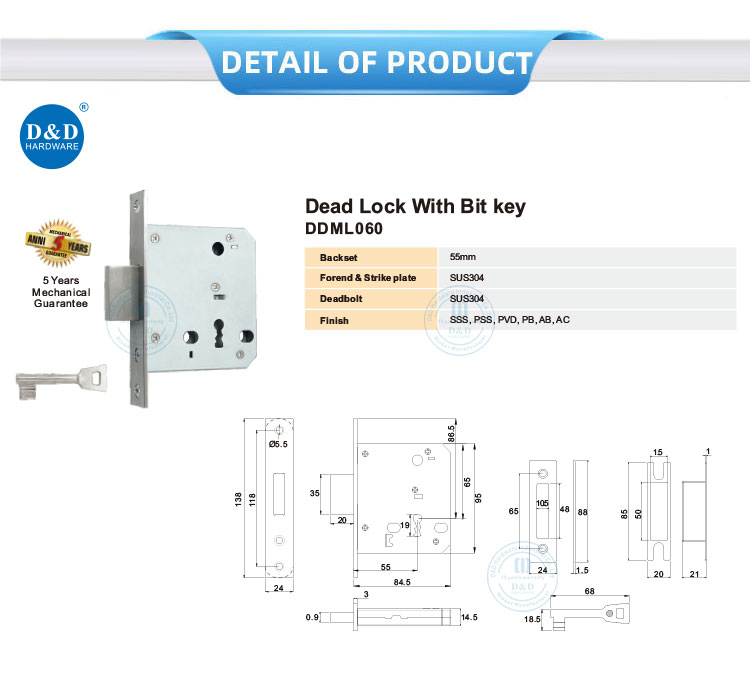 Bit-Key Mortise Deadlock Bit-Key Mortise Deadlock