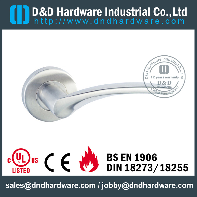 SSS304 beautiful crank solid lever handle for Entrance Door - DDSH164