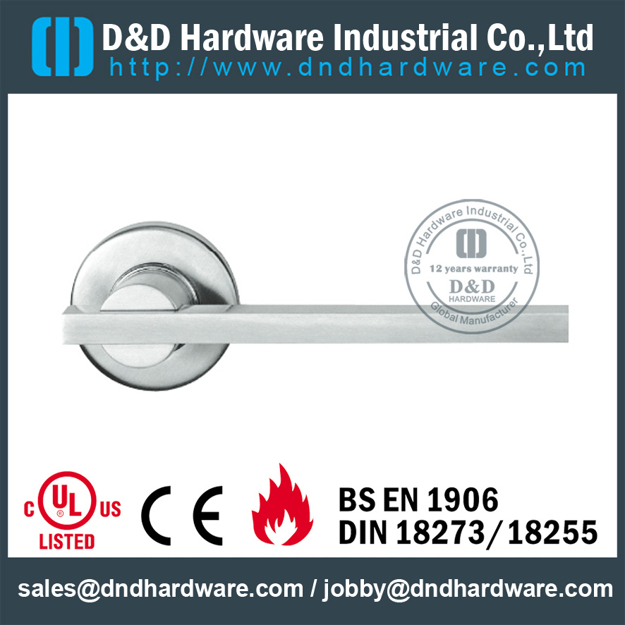 Grade 304 Solid Front Lever Door Handle-D&D Hardware
