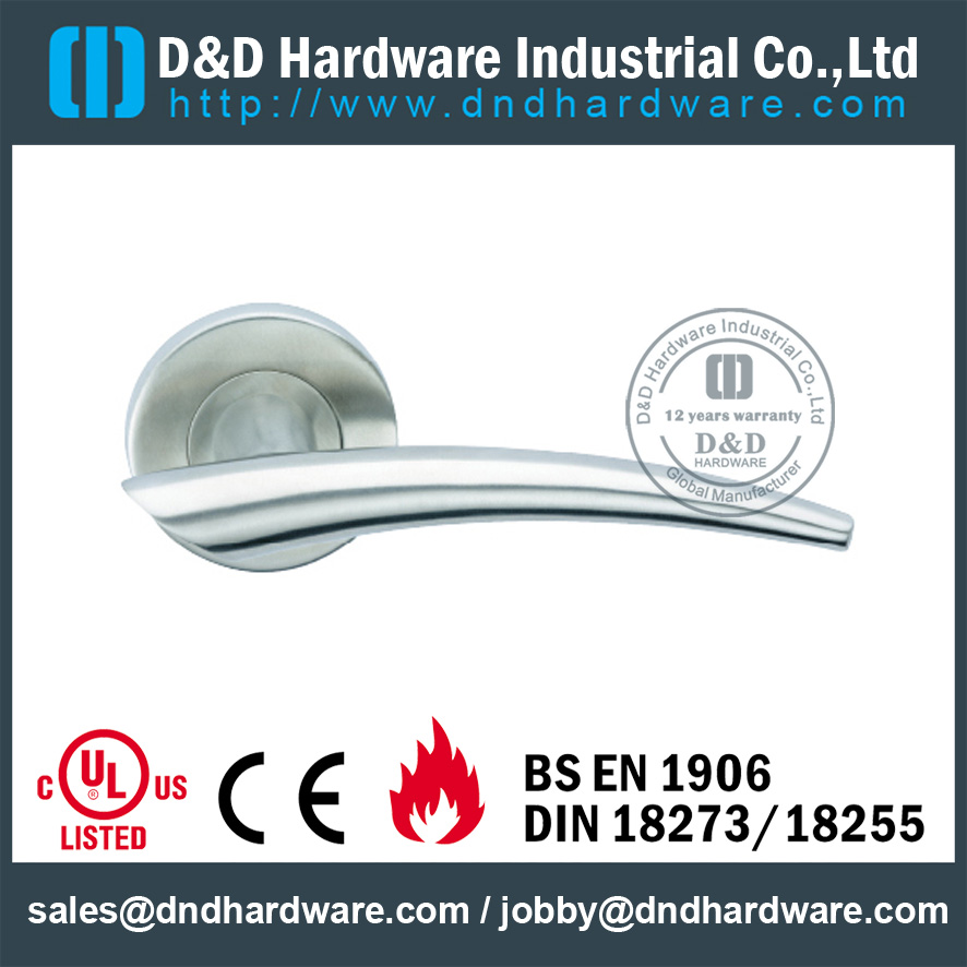 Cast Solid Stainless Steel Lever Handle for External Doors-D&D Hardware