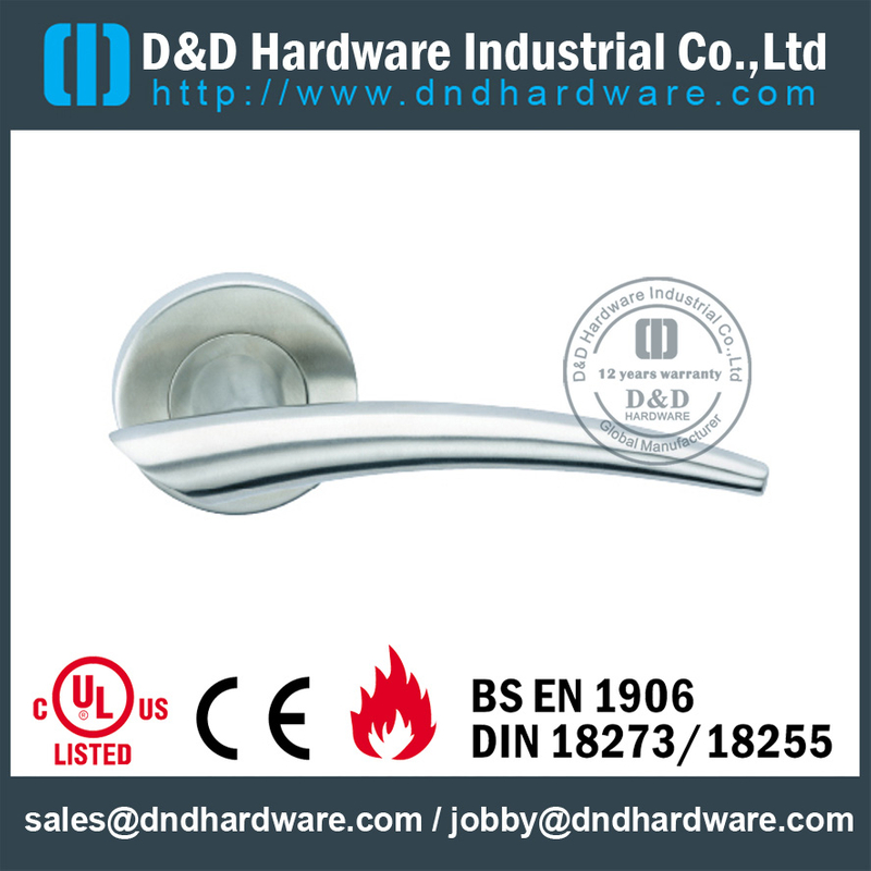 Cast Solid Stainless Steel Lever Handle for External Doors-DDSH079