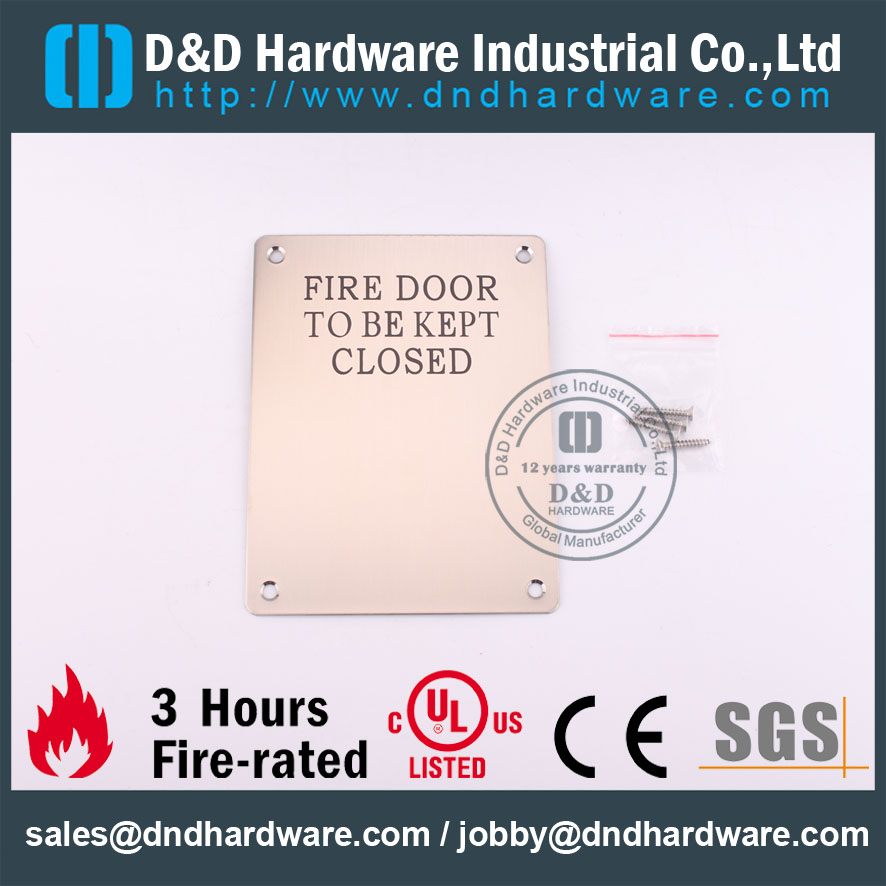 D&D Hardware-Stainless steel Fire Door Signature DDSP010
