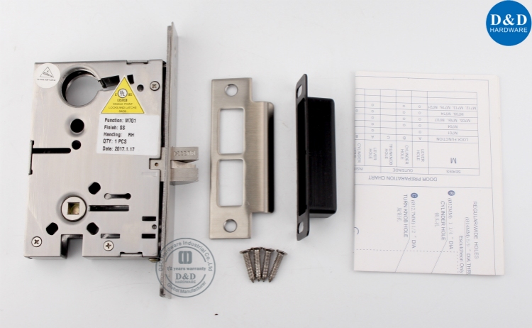 Stainless Steel ANSI Mortise Passage Door Lock-D&D Hardware